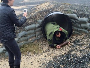 146 - Josh crawling through the obstacle course for the EOD team  at Camp Arifjan Kuwait.